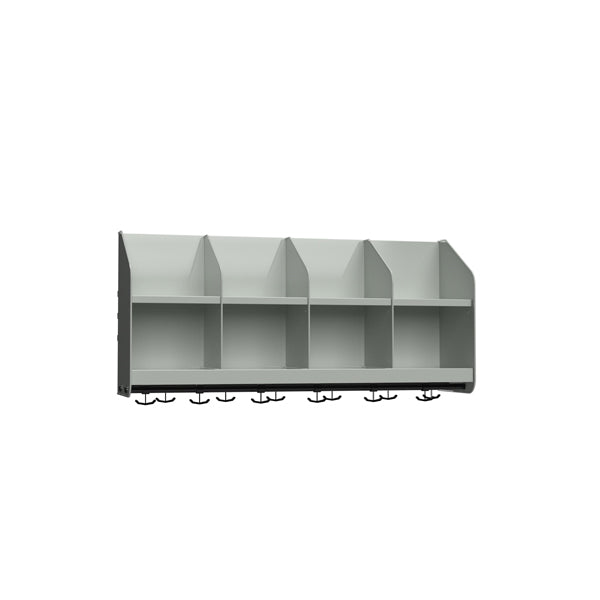 Sonesson BST Garderobehylde, 4 pladser B1000 mm Lys grå – Garderobeskabe