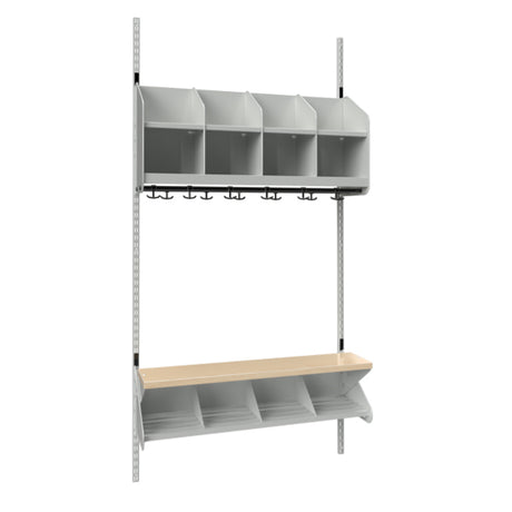 BST Kombination C, Startsektion 4 pladser B 1000 mm, lys grå – image 1