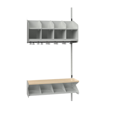 BST Kombination C, Påbygningssektion 4 pladser B 1000 mm,lys grå – image 1