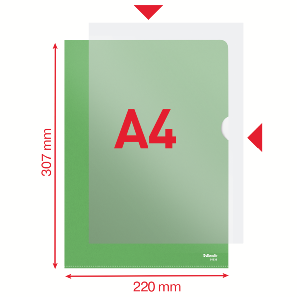 Omslag 105my PP præget A4 grøn (100)