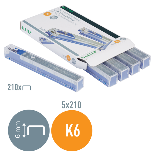 Hæftkassette 26/6 K6 t/25ark (5x210)