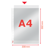 Lomme 75my PP glasklar A4 TÅ(10)