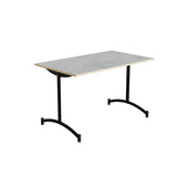 Bord Zeb 231, 1200x700 mm Højde 720 mm, Lys grå linoleum, Sort stel