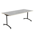 Tranås Skolmöbler Bord Zeb 231, 1800x800 mm Højde 720 mm, Lys grå linoleum, Sort stel – Kantineborde