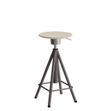 Taburet Atlas 2117, hvidpigm. egelaminat, grå stel Vip H: 600-720 mm – image 1