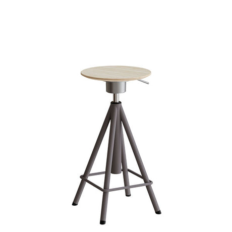 Taburet Atlas 2117, hvidpigm. egelaminat, grå stel Vip H: 600-720 mm