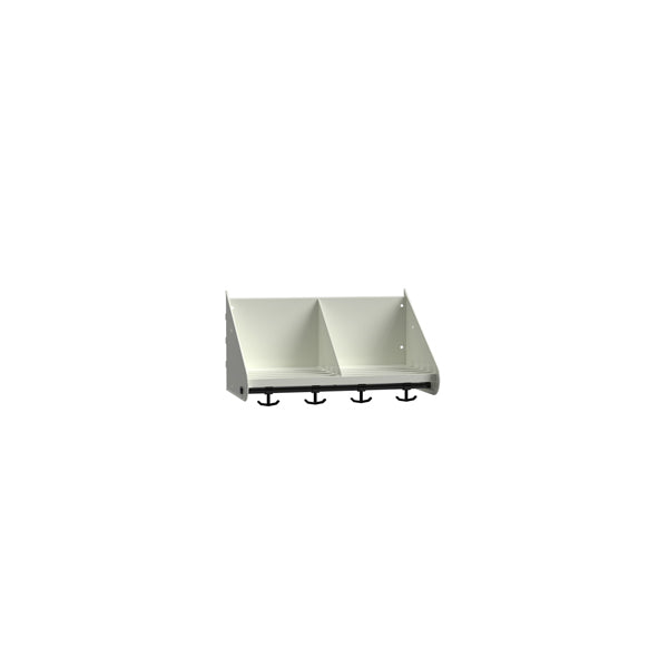 BST Hattehylde med skillevægge, 2 pladser B500 mm Hvid – image 1