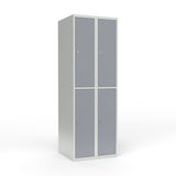 Skoleskab 2x300 Lige tag 2 rum i højden Grå ståldør Greb for hængelås – image 1