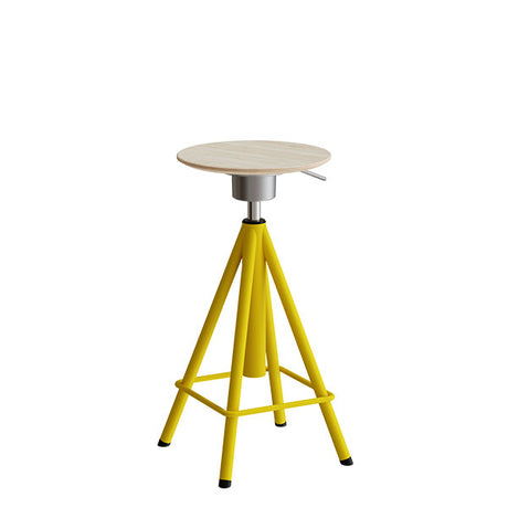 Taburet Atlas 2117, hvidpigm. egelaminat, gule stel Vip H: 600-720 mm