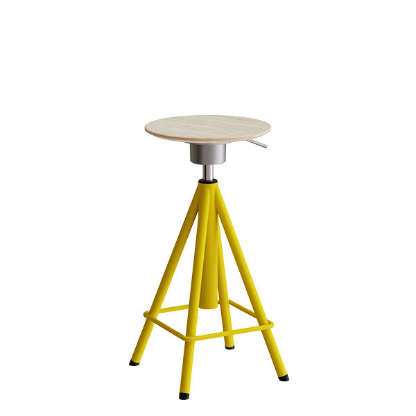 Taburet Atlas 2117, hvidpigm. egelaminat, gule stel Vip H: 600-720 mm – image 2