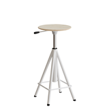 Taburet Atlas 2117, hvidpigmenteret egelaminat, hvidt stel H: 600-720 mm – image 1