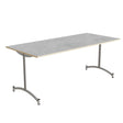 Tranås Skolmöbler Bord Zeb 231, 1800x800 mm Højde 720 mm, Lys grå linoleum, Alu stel – Kantineborde