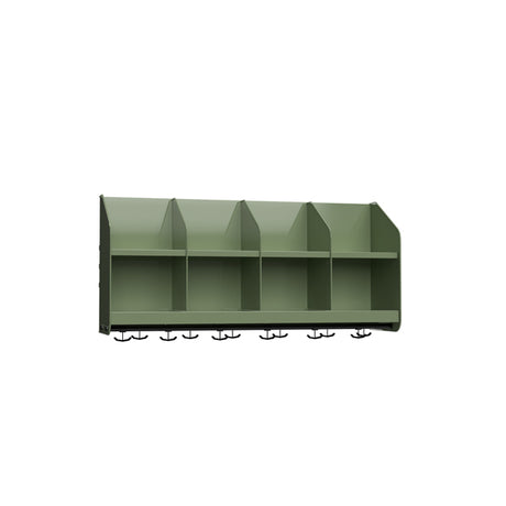 BST Garderobehylde, 4 pladser B1000 mm Grøn – image 1