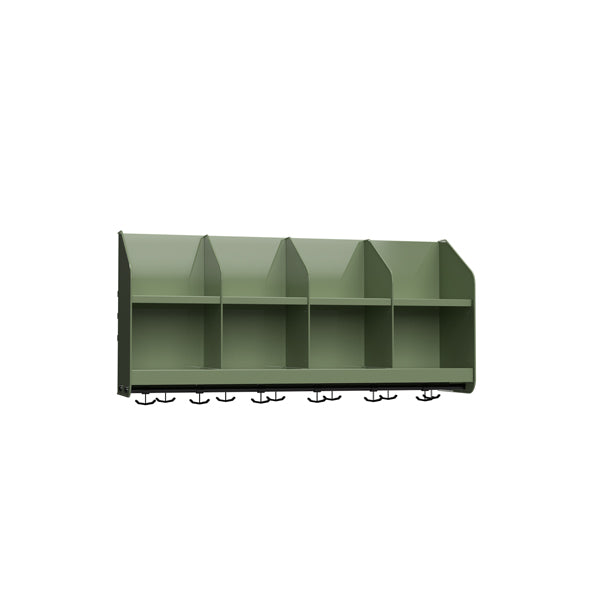 BST Garderobehylde, 4 pladser B1000 mm Grøn – image 1