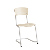 Stol Mia 190 birk laminat med hvide ben, siddehøjde 440 mm – image 2