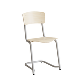 Stol Mia 190 birk laminat med alugrå ben, siddehøjde 440 mm – image 2