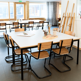 Stol Mia 190 birk laminat med sorte ben, siddehøjde 440 mm – image 4