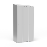 Garderobeskab 3x300 mm m/skråt tag, 1 rum i højden og lys grå dør m/cylinderlås – image 3