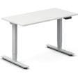Ergoff Hæve-sænkebord DNA, Hvid 1200x600mm 2-ben/Alugrå – Hæve/sænkeborde
