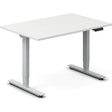Ergoff Hæve-sænkebord DNA, Hvid 1200x800mm 2-ben/Alugrå – Hæve/sænkeborde