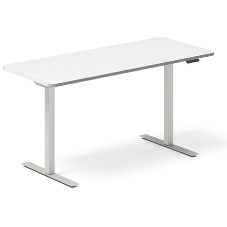 Hæve-sænkebord DNA, Hvid 1400x600 mm 2-ben/Alugrå