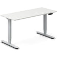 Ergoff Hæve-sænkebord DNA, Hvid 1400x600mm 2-ben/Alugrå – Hæve-sænkeborde