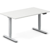 Hæve-sænkebord DNA, Hvid 1400x800mm 2-ben/Alugrå – image 2