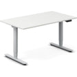Ergoff Hæve-sænkebord DNA, Hvid 1400x800mm 2-ben/Alugrå – Hæve-sænkeborde