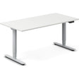 Ergoff Hæve-sænkebord DNA, Hvid 1600x800mm 2-ben/Alugrå – Hæve/sænkeborde