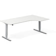 Ergoff Hæve-sænkebord DNA, Hvid 2000x1200mm Højre 2-ben/Alugrå – Hæve-sænkeborde