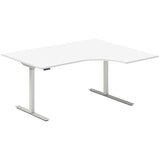Hæve-sænkebord DNA, Hvid 1600x1200 mm Højre 2-ben/Alugrå