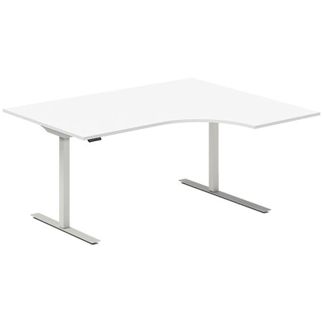 Hæve-sænkebord DNA, Hvid 1600x1200 mm Højre 2-ben/Alugrå