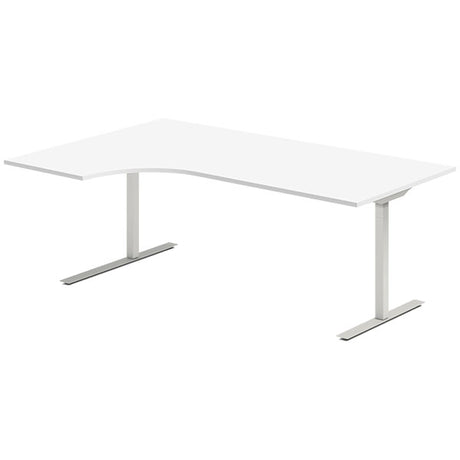 Hæve-sænkebord DNA, Hvid 2000x1200 mm Venstre 2-ben/Alugrå