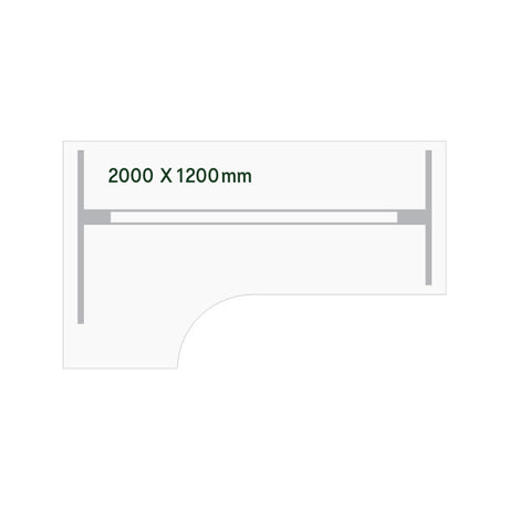 Hæve-sænkebord DNA, Hvid 2000x1200 mm Venstre 2-ben/Alugrå