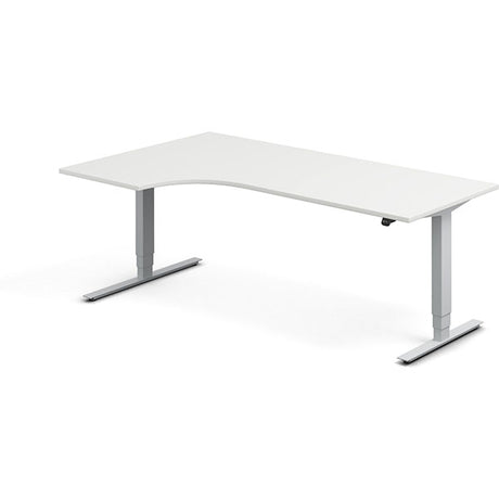 Hæve-sænkebord DNA, Hvid 2000x1200mm Venstre 2-ben/Alugrå