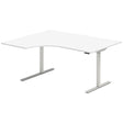 Hæve-sænkebord DNA, Hvid 1600x1200 mm Venstre 2-ben/Alugrå