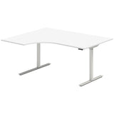 Hæve-sænkebord DNA, Hvid 1600x1200 mm Venstre 2-ben/Alugrå
