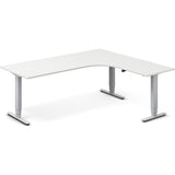 Hæve-sænkebord DNA, Hvid 2000x1800mm Højre 3-ben/Alugrå – image 2