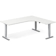 Ergoff Hæve-sænkebord DNA, Hvid 2000x1800mm Højre 3-ben/Alugrå – Hæve/sænkeborde