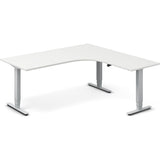 Hæve-sænkebord DNA, Hvid 1800x1800mm Højre 3-ben/Alugrå – image 2