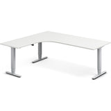 Hæve-sænkebord DNA, Hvid 2000x1800mm Venstre 3-ben/Alugrå – image 1