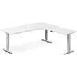 Hæve-sænkebord DNA, Hvid 2000x2000mm Højre 3-ben/Alugrå