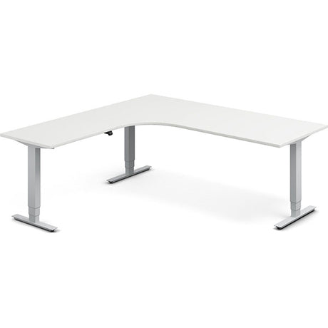 Hæve-sænkebord DNA, Hvid 2000x2000mm Venstre 3-ben/Alugrå – image 2