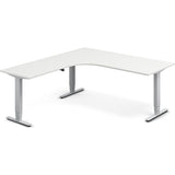 Hæve-sænkebord DNA, Hvid 1800x2000mm Venstre 3-ben/Alugrå