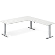Ergoff Hæve-sænkebord DNA, Hvid 2000x2200mm Højre 3-ben/Alugrå – Hæve-sænkeborde