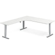 Ergoff Hæve-sænkebord DNA, Hvid 2000x2200mm Venstre 3-ben/Alugrå – Hæve/sænkeborde