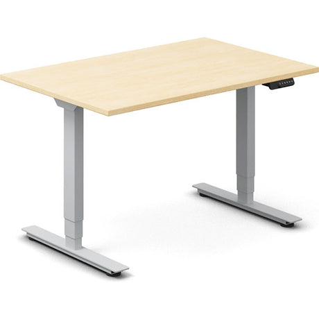 Ergoff Hæve-sænkebord DNA, Birk 1200x800 mm 2-ben/Alugrå – Hæve-sænkeborde