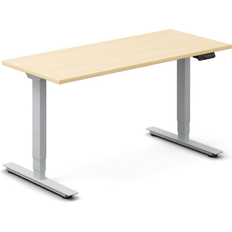 Hæve-sænkebord DNA, Birk 1400x600 mm 2-ben/Alugrå