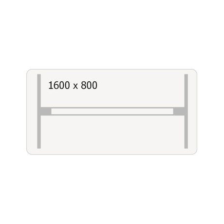 Hæve-sænkebord DNA, Birk 1600x800 mm 2-ben/Alugrå