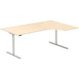 Hæve-sænkebord DNA, Birk 2000x1200 mm Højre 2-ben/Alugrå